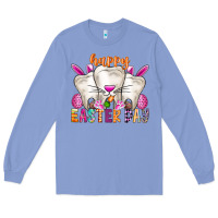 Colony Blue Happy Easter Long Sleeve Tee - CowhideDigitalArt
