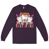 Plum Happy Easter Long Sleeve Tee - CowhideDigitalArt