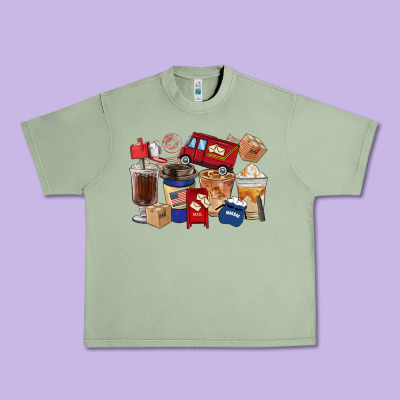 Postal Worker Coffee Cups Urban Heavy Tee Designed By Fadigitalartstudio