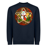 Navy Snowman Christmas Heavyweight Sweatshirt - RanaPortraitStore