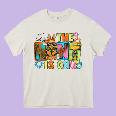 The Hunt Is On Easter Day Heavy Core Tee Designed By Cowgirlartshop