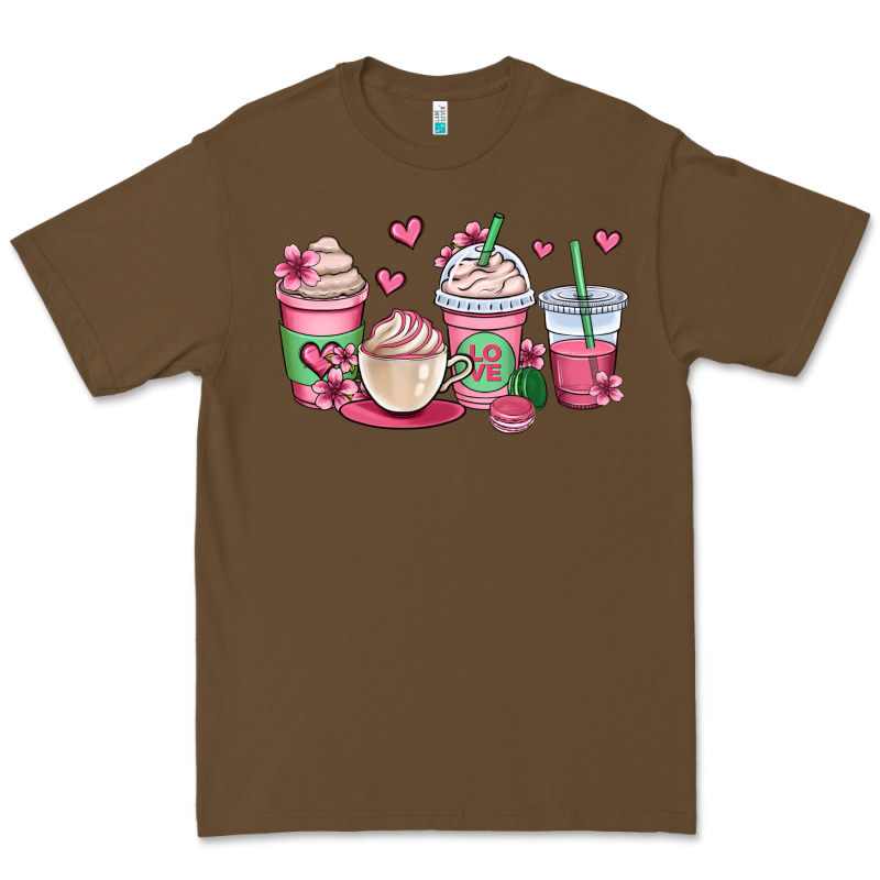 Valentines Day Coffee Cups Premium Tee by OliviaCreatesArt | Teevron