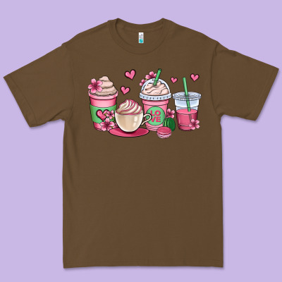 Valentines Day Coffee Cups Premium Tee Designed By Oliviacreatesart