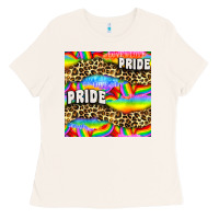 Bone Pride lgbtq leopard with love and rainbow seamless Ladies Tee - BundleAndBundleShop