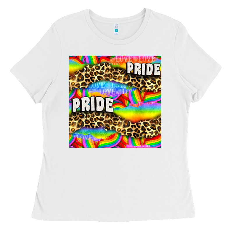 Pride Lgbtq Leopard With Love And Rainbow Seamless Ladies Tee by BundleAndBundleShop | Teevron