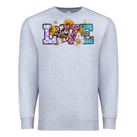 Heather Grey dog paw love Premium Sweatshirt - RanaPortraitStore