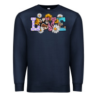 Navy dog paw love Premium Sweatshirt - RanaPortraitStore