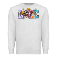 Oatmeal Heather dog paw love Premium Sweatshirt - RanaPortraitStore
