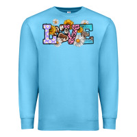 Ocean Blue dog paw love Premium Sweatshirt - RanaPortraitStore