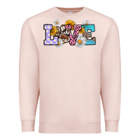 Pale Pink dog paw love Premium Sweatshirt - RanaPortraitStore