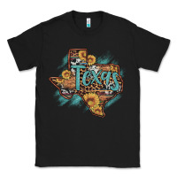 Black leopard cowhide sunflower texas map Classic Tee - Artiststas