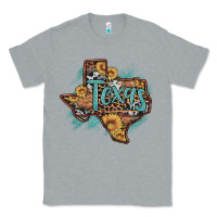 Heather Grey leopard cowhide sunflower texas map Classic Tee - Artiststas