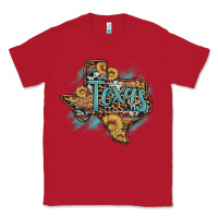 Red leopard cowhide sunflower texas map Classic Tee - Artiststas