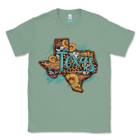 Sage leopard cowhide sunflower texas map Classic Tee - Artiststas