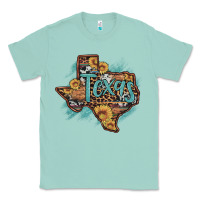 Seafoam leopard cowhide sunflower texas map Classic Tee - Artiststas