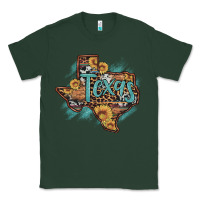 Sports Green leopard cowhide sunflower texas map Classic Tee - Artiststas