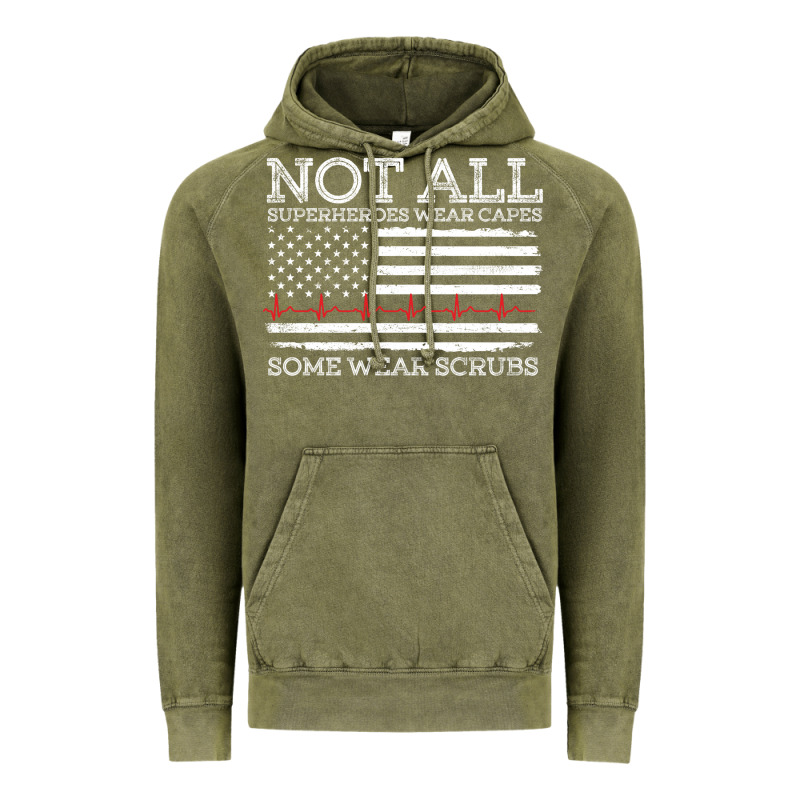 Nurses Not All Superheroes Wear Caps Some Wear Scrubs Nurse Supportive Vintage Hoodie by linhVisuals | Teevron