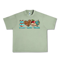 Oil Green peace love teach Urban Heavy Tee - BundleAndBundleShop