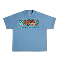 Pebble Blue peace love teach Urban Heavy Tee - BundleAndBundleShop