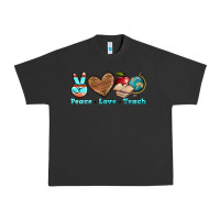 Pigment Black peace love teach Urban Heavy Tee - BundleAndBundleShop