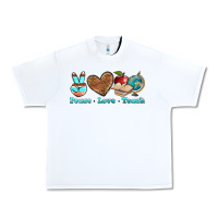White peace love teach Urban Heavy Tee - BundleAndBundleShop