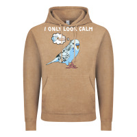 Vintage Coffee parakeet bird biting finger funny i only look calm Vintage Hoodie - linhVisuals