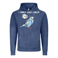 Vintage Denim parakeet bird biting finger funny i only look calm Vintage Hoodie - linhVisuals