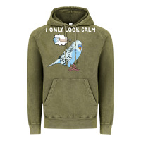 Vintage Olive parakeet bird biting finger funny i only look calm Vintage Hoodie - linhVisuals