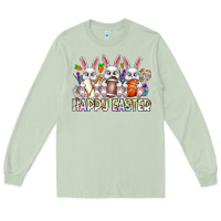 Matcha Happy Easter Spot Rabbit Long Sleeve Tee - CowhideDigitalArt