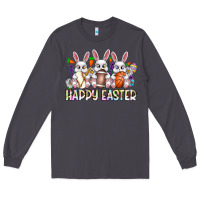 Smoke Happy Easter Spot Rabbit Long Sleeve Tee - CowhideDigitalArt