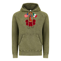 Vintage Olive our lady virgen de guadalupe mexican american flag holiday Vintage Hoodie - linhVisuals