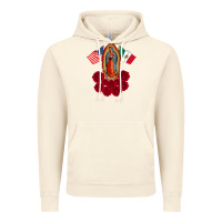 Vintage Artic our lady virgen de guadalupe mexican american flag holiday Vintage Hoodie - linhVisuals