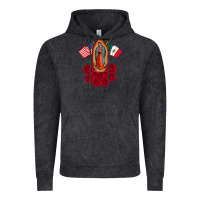 Vintage Black our lady virgen de guadalupe mexican american flag holiday Vintage Hoodie - linhVisuals