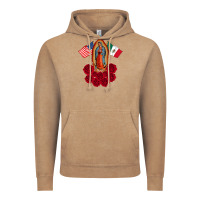 Vintage Coffee our lady virgen de guadalupe mexican american flag holiday Vintage Hoodie - linhVisuals