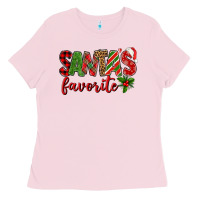 Bubblegum Pink Santa's Favorite Ladies Tee - BundleAndBundleShop