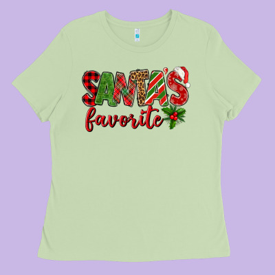 Santa's Favorite Ladies Tee Designed By Bundleandbundleshop