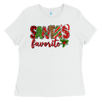 White Santa's Favorite Ladies Tee - BundleAndBundleShop