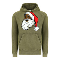 Vintage Olive black santa claus christmas Vintage Hoodie - linhVisuals