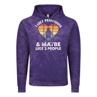 Cloud Purple i like penguins and 3 people vintage Vintage Hoodie - linhVisuals