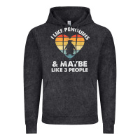 Vintage Black i like penguins and 3 people vintage Vintage Hoodie - linhVisuals