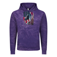 Cloud Purple patriotic horse american flag   horse vintage Vintage Hoodie - linhVisuals