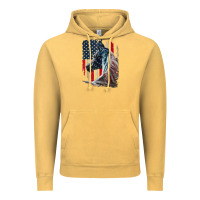 Vintage Mustard patriotic horse american flag   horse vintage Vintage Hoodie - linhVisuals