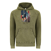 Vintage Olive patriotic horse american flag   horse vintage Vintage Hoodie - linhVisuals
