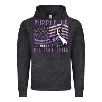 Vintage Black purple up month of the military child Vintage Hoodie - linhVisuals
