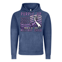 Vintage Denim purple up month of the military child Vintage Hoodie - linhVisuals