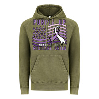 Vintage Olive purple up month of the military child Vintage Hoodie - linhVisuals