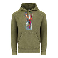 Vintage Olive Paint Brushes Vintage Hoodie - linhVisuals