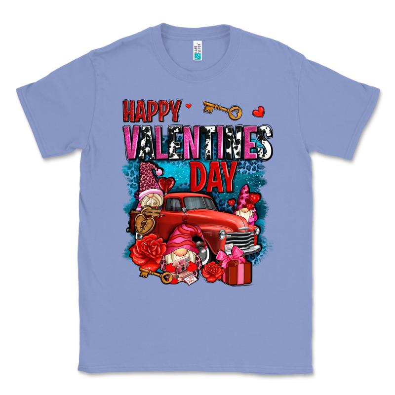Happy Valentines Day With Gnomes And Truck Olivia Classic Tee by OliviaCreatesArt | Teevron