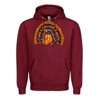 Burgundy fall pumpkin rainbow Zipper Hoodie - JahusDesignShop