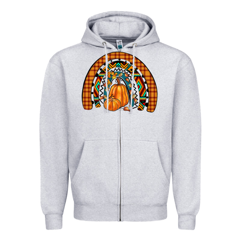 Fall Pumpkin Rainbow Zipper Hoodie by JahusDesignShop | Teevron